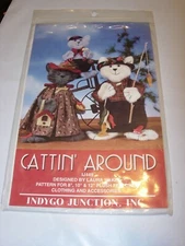 CATTIN' AROUND INDYGO JUNCTION FELT DOLLS SEWING PATTERN CAT KITTEN CLOTHES