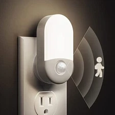 Motion Sensor Night Light 2 Pack Adjustable Brightness Indoor Plug-in 