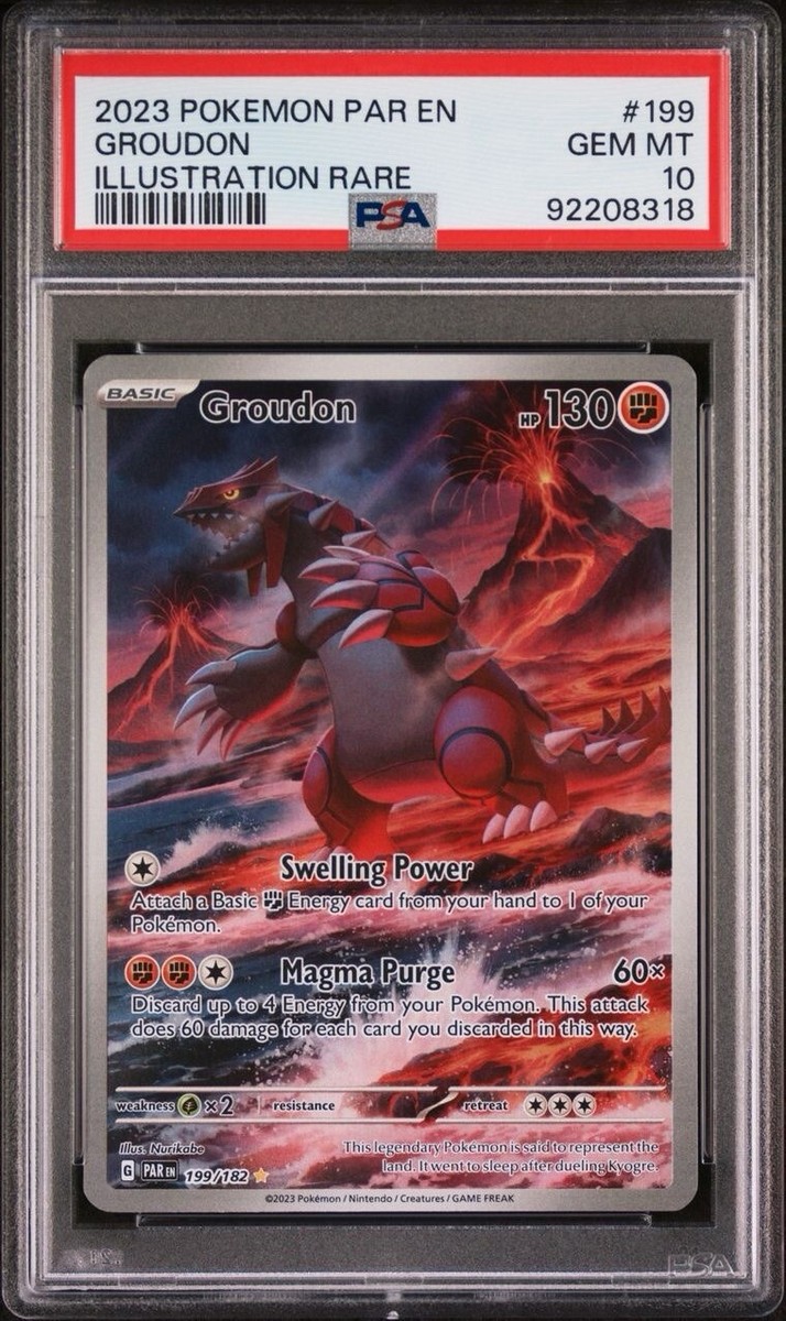 グラードン AR PSA10 / GROUDON ART RARE PSA 10 Pokemon Groudon 199/182 Paradox Rift Illustration