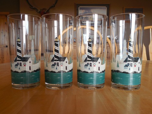 Juego de 4 vasos de cristalería Sakura Warren Kimble HOME FOR THE HOLIDAYS 16 OZ - Imagen 4 de 4