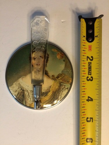 Rare Beautiful Victorian Folding Etched Glass Vanity Hand Mirror Bavaria B6 - Picture 10 of 12