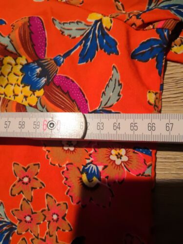 Junarose Tunika /Bluse, Gr 50 /52,rot,Blumen, Trompetenärmel - Bild 4 von 5