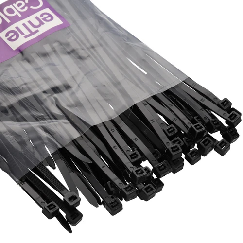 Black Outdoor Cable Ties PA66 Water/UV Resistant 3.6/4.8mm Short/Long [100 Pack]