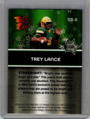 2021 Wild Card Alumination #SB-6 Trey Lance Starbright Green | eBay