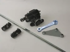 Vega Steering Box + 36" DD Steering Shaft + Pitman Arm Black U-Joints & Bracket