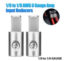 Pair Car Audio Power and Ground 1/0 to 1/0 Gauge Amp Input Reducers Wire Reducer