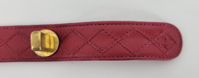 CHANEL BELT Women's Red Leather w/ Gold CC Buckle Size 70/28