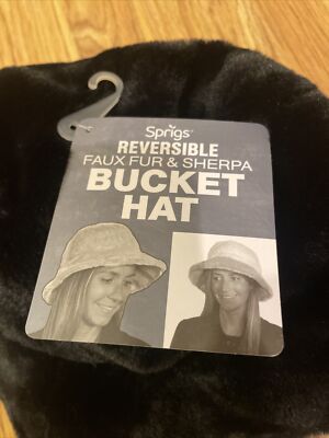 sprigs reversible faux fur & sherpa bucket hat | eBay display picture 2