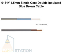 6181Y 1.5mm Blue Brown Single Core Meter Tail Double Insulated Lighting Cable