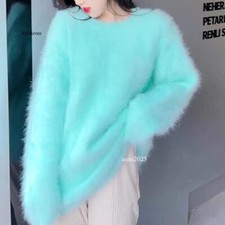 Winter Womens Fashion Angora Warm Sweater Fluffy Fuzzy Plush Jumper Hot