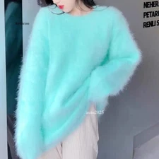 Winter Womens Fashion Angora Warm Sweater Fluffy Fuzzy Plush Jumper Hot