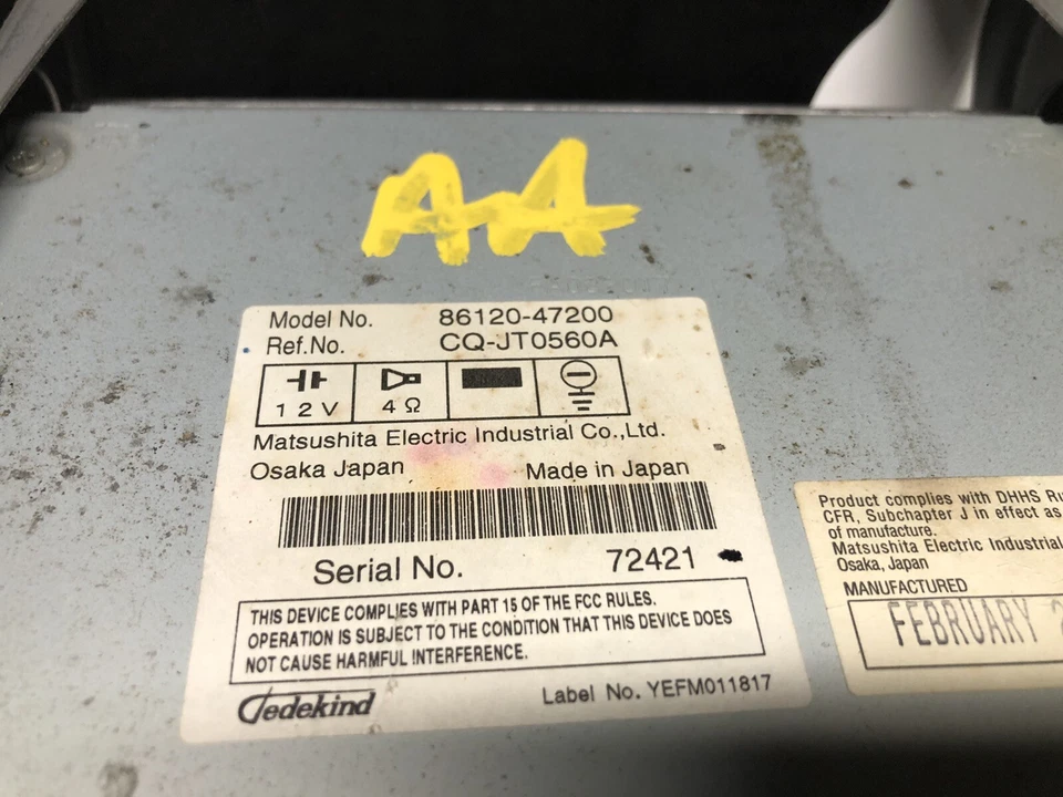 Toyota Prius Am Fm 2006-2009 CD receptor de radio estéreo OEM Foto 3 de 4