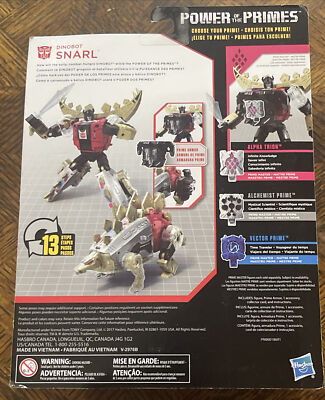 Transformers Generations Power Of The Primes | Deluxe Class Dinobot Snarl | Figura 14 Cm Con Accessori E Carta