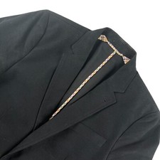 Charles Tyrwhitt Men  s 100 Cotton Flannel Blazer Jacket Black   40R
