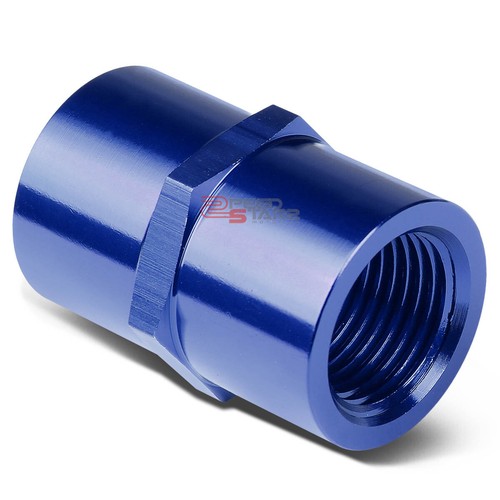 FEMALE 1/2"14 NPT PIPE THREAD COUPLER BLUE FINISH ALUMINUM FITTING