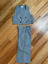 Boys Gray Pinstripe Vest and Pants Set Size 2T Good Lad Vintage