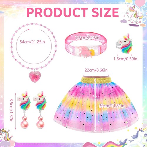 6 PCS Light Up Princess Dress Up Clothes with Bracelet, Necklace for Girls 3-8 - Picture 6 of 9