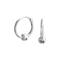925 Silber Creolen Damen 12Mm Kugel GläNzend Poliert Glams Ohrringe Schlicht
