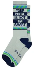 YOUR PHONE IS NOT THAT SMART Socks by Gumball Poodle Unisex Ribbed Crew Socks