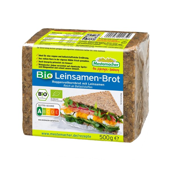 Mestemacher Pan De Centeno Integral Con Semillas De Lino 500g