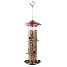 MEMBERS MARK 20" PREMIUM HAMMERED COPPER STAINLESS STEEL BIRD FEEDER W/ TRAY NEW