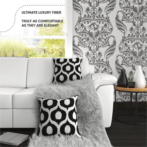 Canvello Handmade Decorative Black and White Pillows - 18x18 in - 第 3/7 張圖片