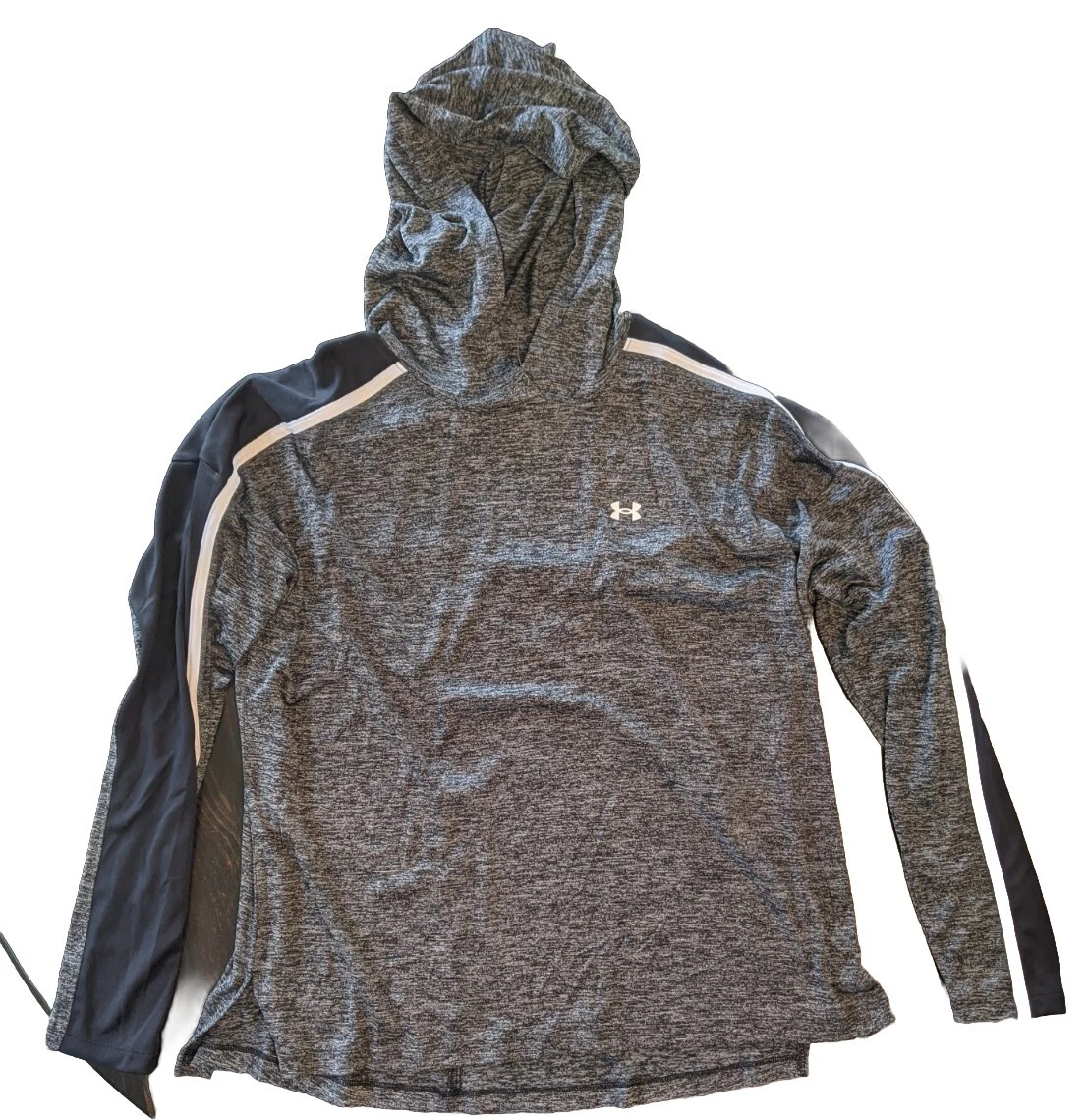Under Armour Training Hoodie Womens Plus Large UA Tech Anti Odor Gray Black