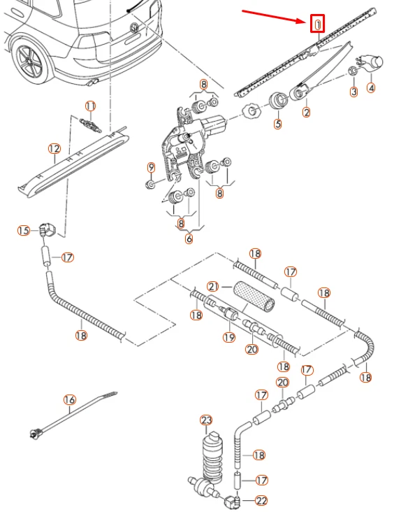 NEW OEM VOLKSWAGEN GOLF MK7 REAR AERO WIPER BLADE 5G9955427A 