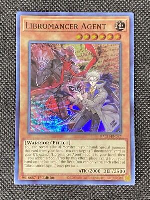 YuGiOh! - Libromancer Agent BACH-EN087 Super Rare 1st Edition Near Mint