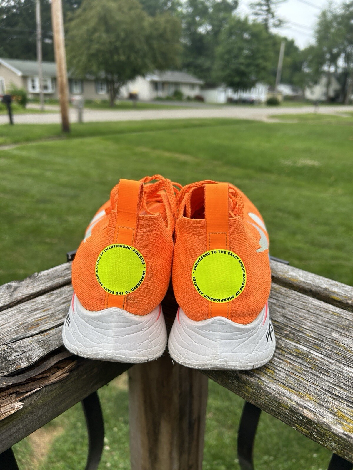 OFF WHITE X NIKE Nike Zoom Fly arancione mercuriale da uomo indossate taglia 10 5 bianco sporco