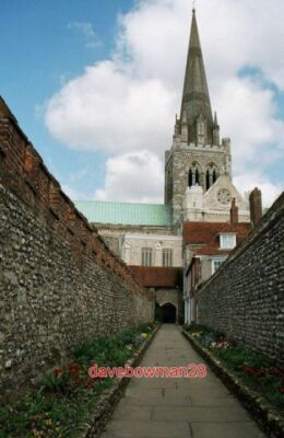PHOTO  CHICHESTER: THE CATHEDRAL FROM THE SOUTH THE SPIRE RISES TO A HEIGHT OF 2