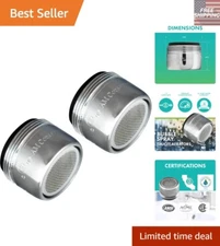 Dual-Thread 1.5 GPM Faucet Aerator 2-Pack - Watersense Certified Chrome Finish