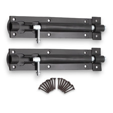 6” Straight Tower Barrel Bolt Door Latch Pair Shed Barn Sliding Door Lock Black