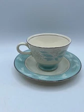 Vintage Homer Laughlin Cavalier Eggshell Romance Cup & Saucer Set 1958