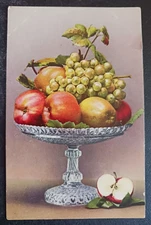 vtg postcard art crystal compote with fruit serie 252 unposted