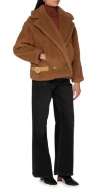 NWT Max Mara Venadio Teddy Coat In Camel US Size 2