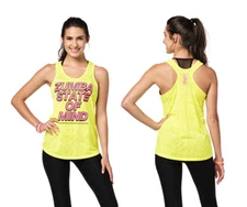 Zumba State Of Mind Tank Top - Caution Yellow ~ XS  S  M  ~ Free Ship! New!