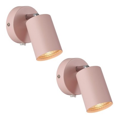2er Set EXPLORE Wandleuchte Staubrosa | Skandi Design | GU10 | Verstellbar
