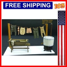 1/35 Scale Die-Cast Resin Model Assembled Kit WWII Field Laundry Scene Model ...