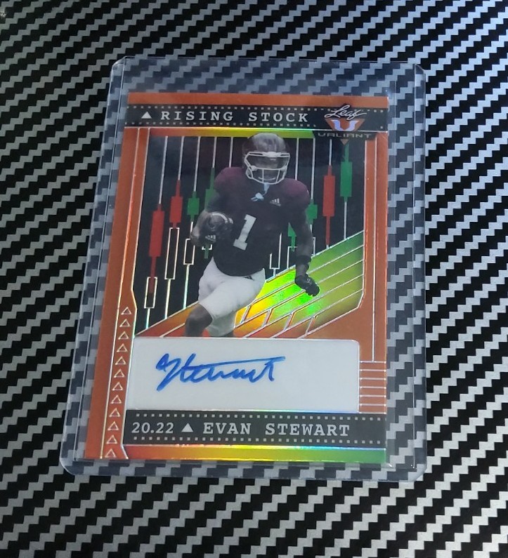 2022 Leaf Valiant Rising Stock Evan Stewart Auto 10/25 Orange #RS-ES1 Oregon
