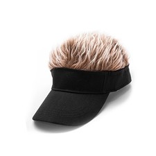 Wig Baseball Cap Funny Sun Visor Hat Short Fake Hair Cap For Men Bald Adults