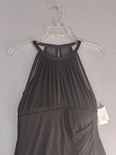 black linen a line dress Storie Dress Linen Black S