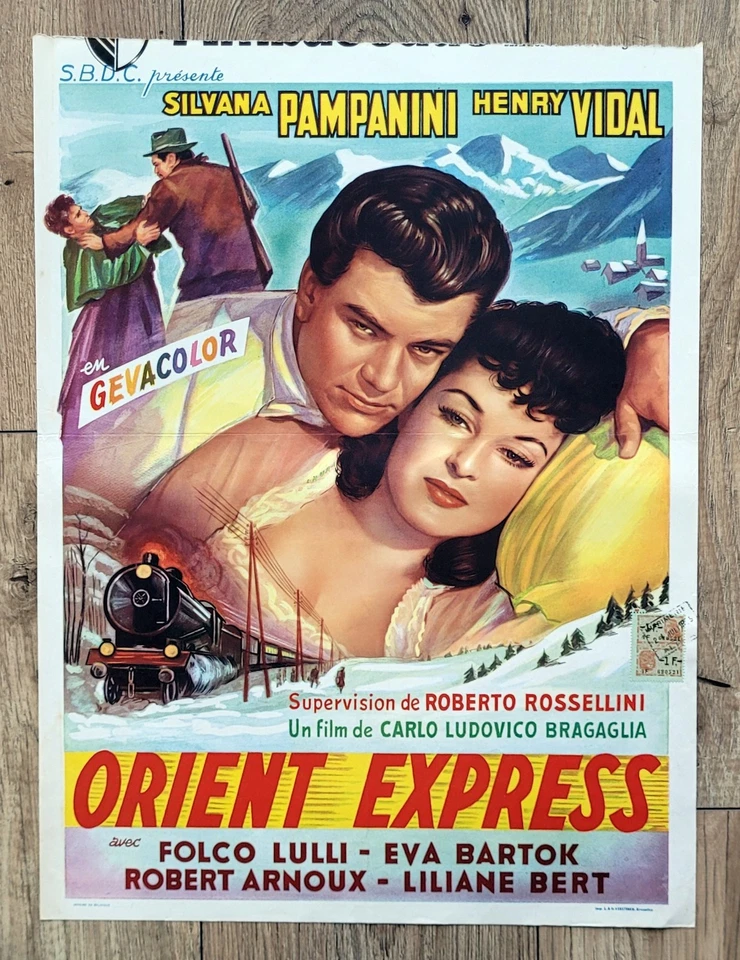 belgian poster ORIENT EXPRESS, SILVANA PAMPANINI, HENRY VIDAL, TRAIN - Photo 1/1
