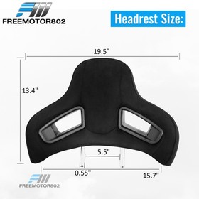 Seat Headrest For Civic/BMW 3 Serise Black Suede Rod Dia 14mm Space 140mm Pair