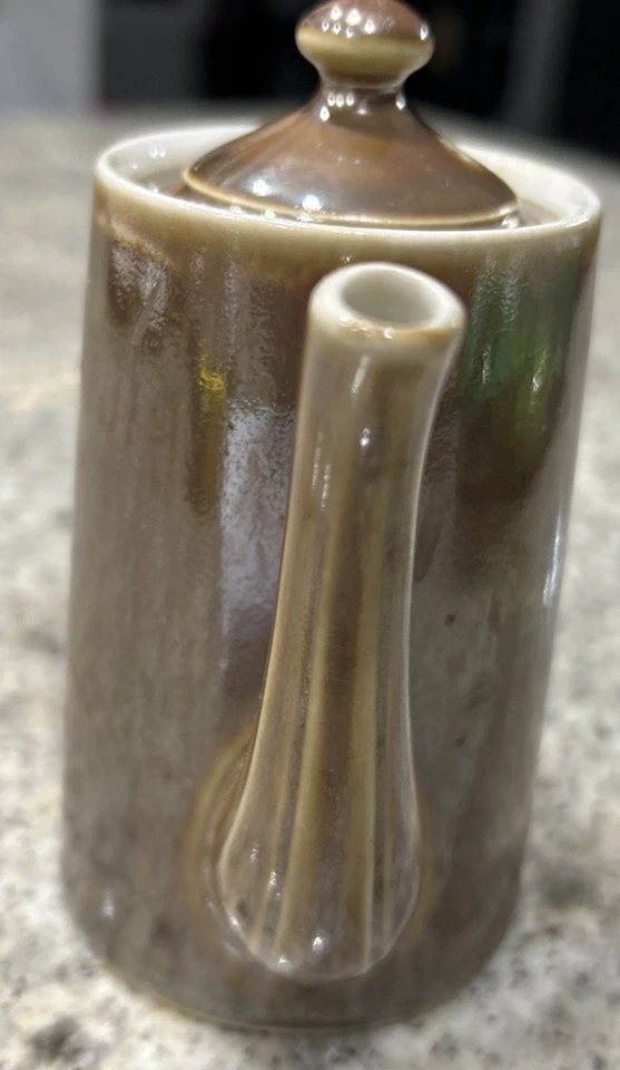 Royal Worcester огнестойкий фарфоровый блестящий коричневый кувшин для молока с крышкой 4,5 дюйма - Изображение 2 из 4