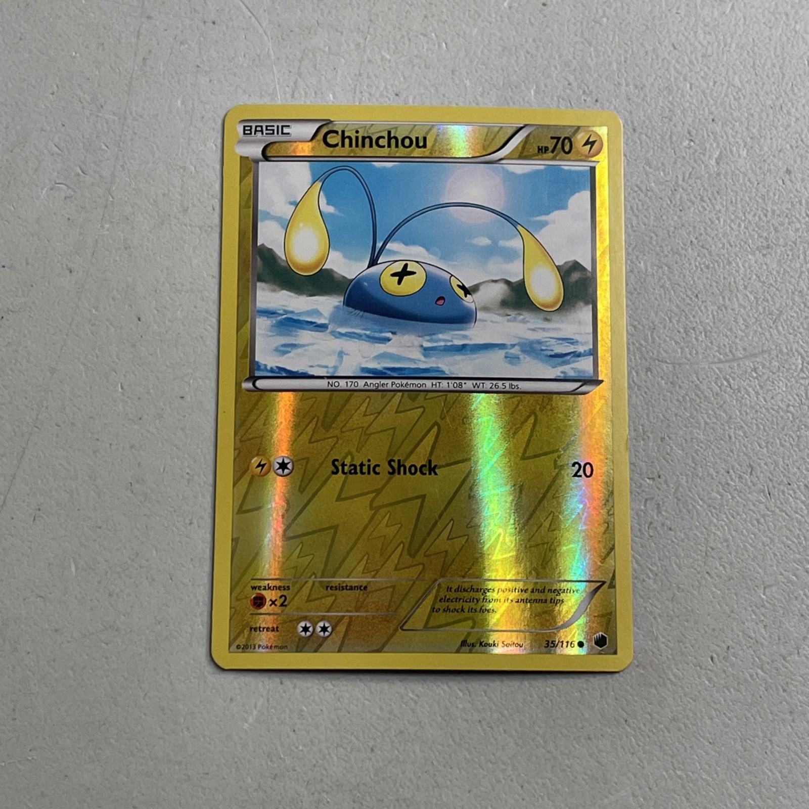 Pokemon TCG 2013 Plasma Freeze Card -- Chinchou 35/116 Reverse Holo