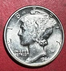 1944 Choice Uncirculated US Mercury SILVER Dime! Old US Coin!
