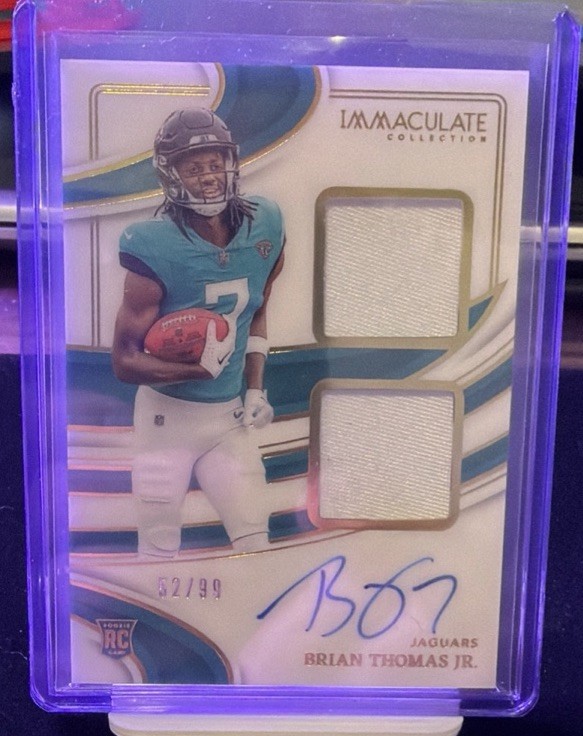 2024 Panini Immaculate Brian Thomas Jr. RC Dual Patch Auto 52/99 No. ISPR-BJT