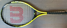 WILSON FUSION XL TENNIS RACQUET 112 HEAD SIZE, 4 1/2" GRIP 27" LONG STOP SHOCK
