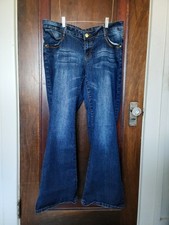 Y2K Southpole Vintage Bootcut Jeans 5-pocket Gold Embroidery Size 15 Dark Wash